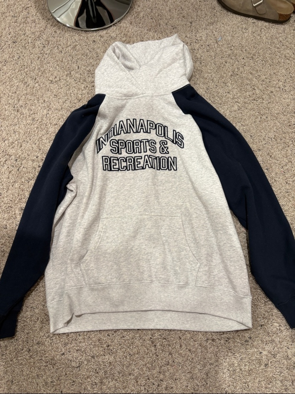 Hollister Two-Tone Hooded Sweatshirt - Gray & Navy